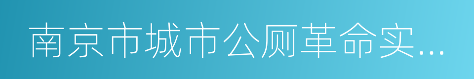 南京市城市公厕革命实施方案的同义词