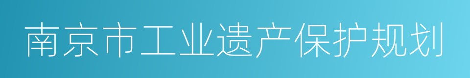 南京市工业遗产保护规划的同义词