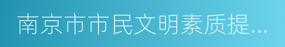 南京市市民文明素质提升三年行动计划的同义词