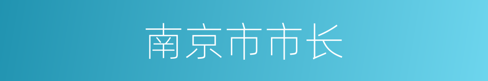 南京市市长的同义词