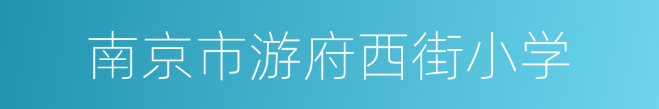 南京市游府西街小学的同义词