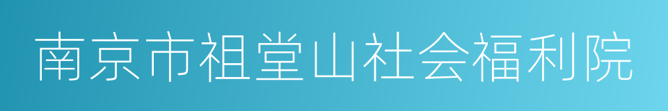 南京市祖堂山社会福利院的同义词