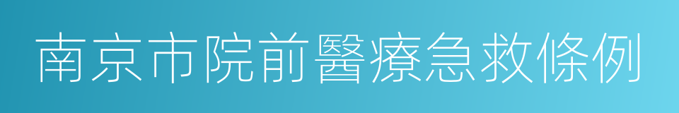 南京市院前醫療急救條例的同義詞