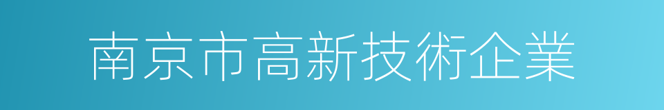 南京市高新技術企業的同義詞