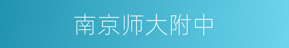 南京师大附中的同义词