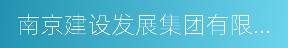 南京建设发展集团有限公司的同义词