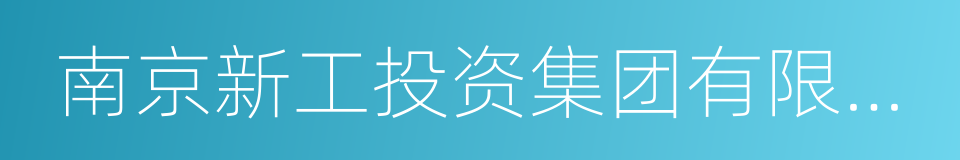 南京新工投资集团有限责任公司的同义词