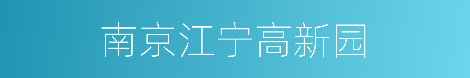 南京江宁高新园的同义词