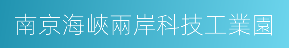 南京海峽兩岸科技工業園的同義詞