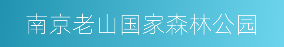 南京老山国家森林公园的同义词