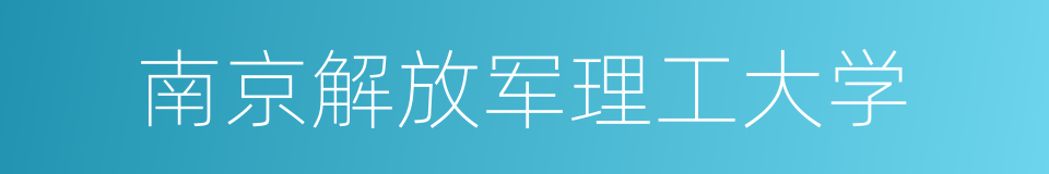 南京解放军理工大学的同义词