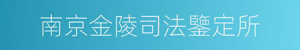 南京金陵司法鑒定所的同義詞