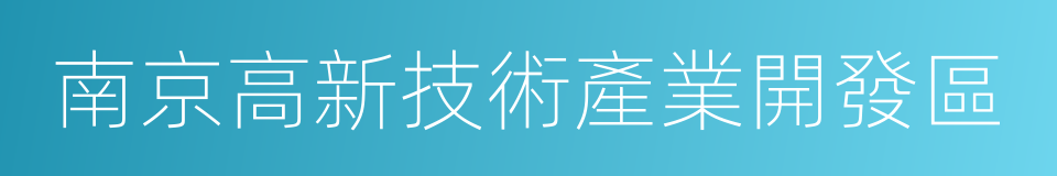 南京高新技術產業開發區的意思