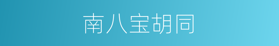 南八宝胡同的同义词