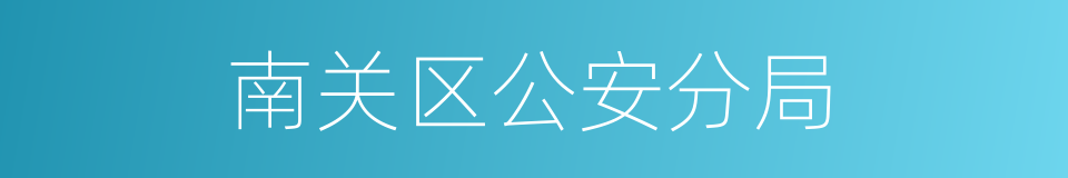 南关区公安分局的同义词