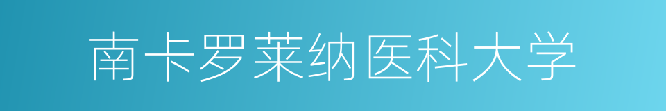 南卡罗莱纳医科大学的同义词