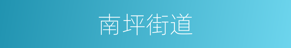 南坪街道的同义词
