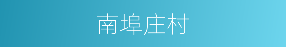 南埠庄村的同义词