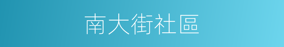 南大街社區的同義詞