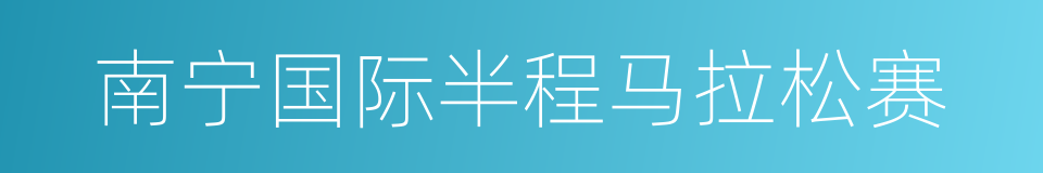 南宁国际半程马拉松赛的同义词