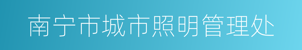 南宁市城市照明管理处的同义词