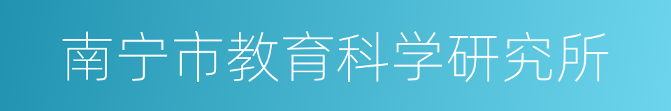 南宁市教育科学研究所的同义词