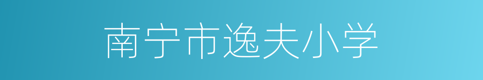 南宁市逸夫小学的同义词