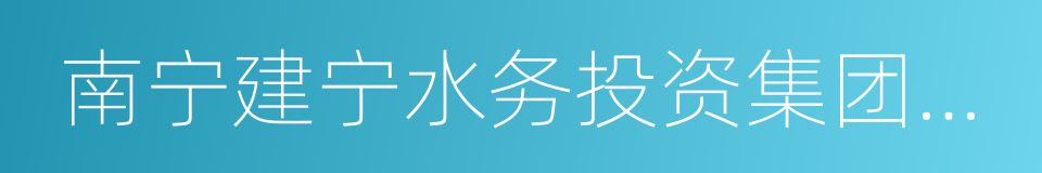 南宁建宁水务投资集团有限责任公司的同义词