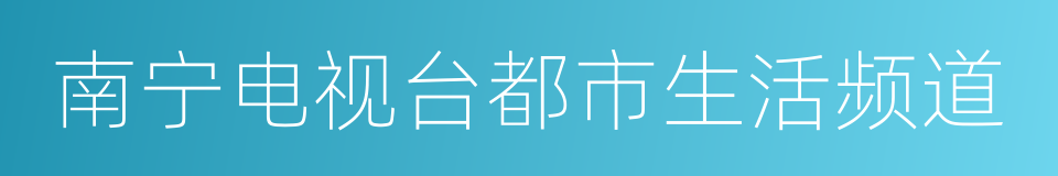 南宁电视台都市生活频道的同义词