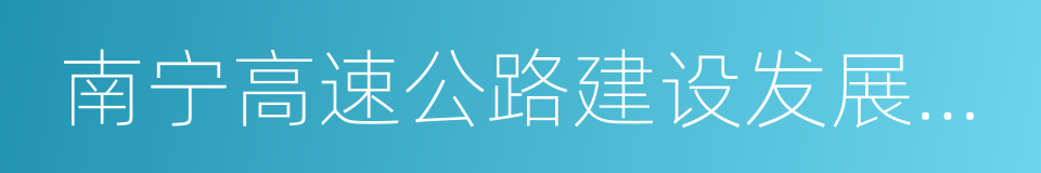 南宁高速公路建设发展有限公司的同义词