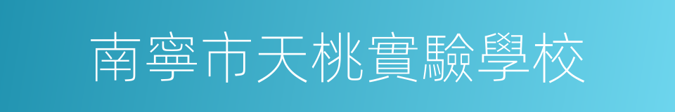 南寧市天桃實驗學校的同義詞