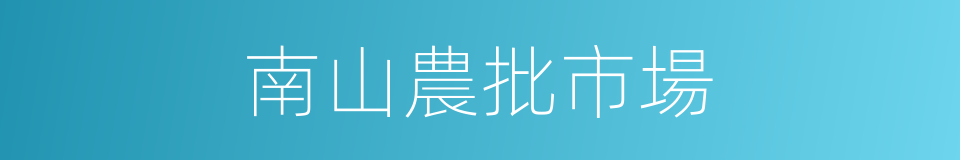 南山農批市場的同義詞