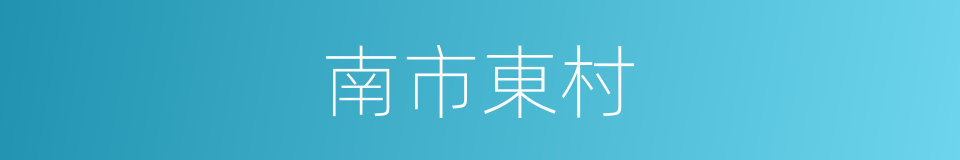 南市東村的同義詞