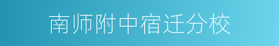 南师附中宿迁分校的同义词