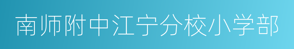 南师附中江宁分校小学部的同义词