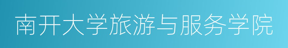 南开大学旅游与服务学院的同义词