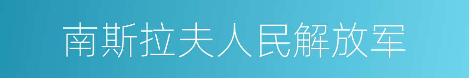 南斯拉夫人民解放军的同义词