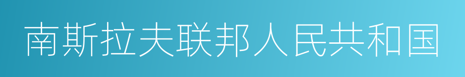 南斯拉夫联邦人民共和国的同义词