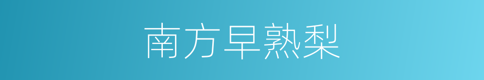 南方早熟梨的同义词