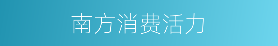 南方消费活力的同义词