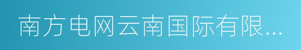 南方电网云南国际有限责任公司的同义词