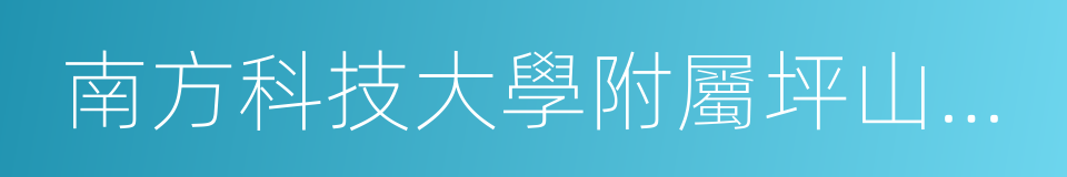 南方科技大學附屬坪山學校的同義詞
