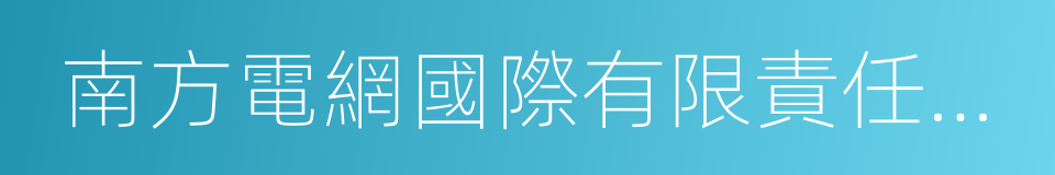 南方電網國際有限責任公司的同義詞