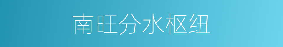 南旺分水枢纽的同义词