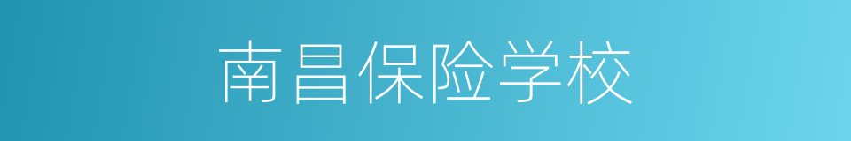 南昌保险学校的同义词