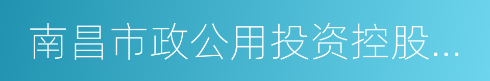 南昌市政公用投资控股有限责任公司的同义词