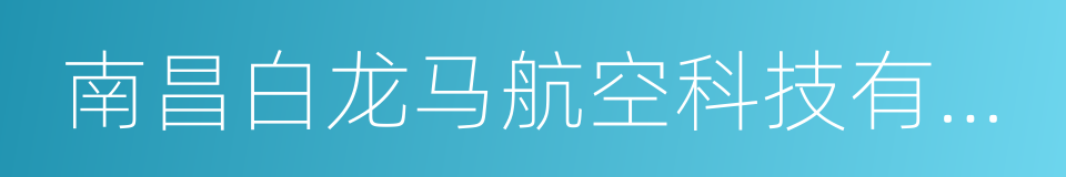 南昌白龙马航空科技有限公司的同义词