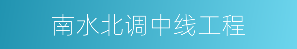 南水北调中线工程的同义词