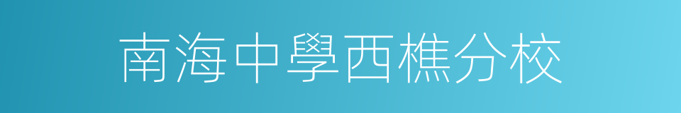 南海中學西樵分校的同義詞