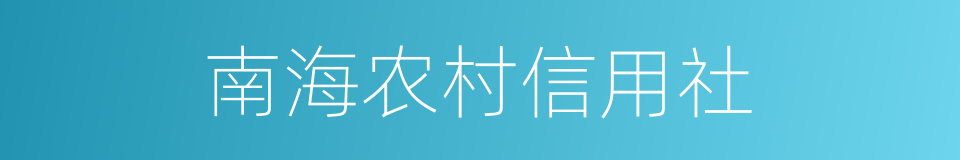 南海农村信用社的同义词